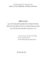 Tiểu luận giáo dục công dân: Vận dụng phương pháp dạy học bằng tình huống nhằm Giáo dục pháp luật cho học sinh phổ thông trong dạy học môn Giáo dục công dân ở trung học cơ sở