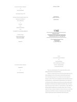 A dissertation submitted in partial satisfaction of the requirements for the degree of doctor of philosophy