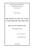 Thực trạng các thao tác tư duy của học sinh lớp 4 qua môn toán 