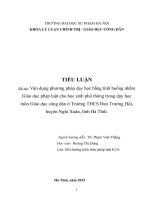 TIỂU LUẬN GIÁO DỤC CÔNG DÂN: Vận dụng phương pháp dạy học bằng tình huống nhằm Giáo dục pháp luật cho học sinh phổ thông trong dạy học môn Giáo dục công dân ở Trường THCS Đan Trường Hội,  huyện Nghi Xuân, tĩnh Hà Tĩnh.