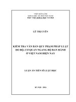 Kiểm tra văn bản quy phạm pháp luật do bộ, cơ quan ngang bộ ban hành ở Việt Nam hiện nay