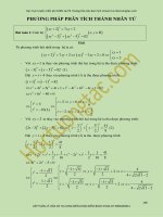 PHƯƠNG PHÁP PHÂN TÍCH tích phân THÀNH NHÂN tử