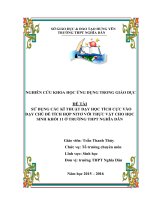 skkn sử dụng các kỹ thuật dạy học tích cực vào dạy chủ đề tích hợp nitơ với thực vật cho học sinh lớp 11 ở trường THPT nghĩa dân 