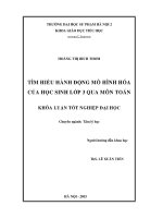 Tìm hiểu hành động mô hình hóa của học sinh lớp 3 qua môn toá 