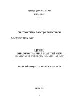 LỊCH SỬ NHÀ NƯỚC VÀ PHÁP LUẬT THẾ GIỚI