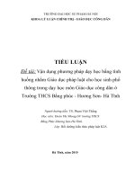 TIỂU LUẬN GIÁO DỤC CÔNG DÂN: Vận dụng phương pháp dạy học bằng tình huống nhằm Giáo dục pháp luật cho học sinh phổ thông trong dạy học môn Giáo dục công dân ở Trường THCS Bằng phúc  Hương Sơn Hà Tĩnh