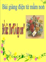 Bài giảng điện tử mầm non lớp Chồi đề tài Bài thơ Cô dạy con