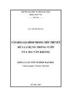 Văn hóa gia đình trong tiểu thuyết mùa lá rụng trong vườn của ma văn kháng 