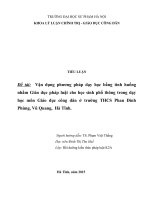 TIỂU LUẬN GIÁO DỤC CÔNG DÂN: Vận dụng phương pháp dạy học bằng tình huống nhằm Giáo dục pháp luật cho học sinh phổ thông trong dạy học môn Giáo dục công dân ở trường THCS Phan Đình Phùng, Vũ Quang,  Hà Tĩnh.