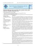 ĐÁNH GIÁ HIỆU QUẢ ĐÀO TẠO NGHỀ CHO LAO ĐỘNG NÔNG THÔN Ở HUYỆN TAM BÌNH, TỈNH VĨNH LONG