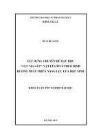 Xây dựng chuyên đề dạy học lực ma sát  vật lí lớp 10 theo định hướng phát triển năng lực của học sinh 