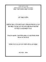 Kiểm tra văn bản quy phạm pháp luật do bộ, cơ quan ngang bộ ban hành ở việt nam hiện nay 