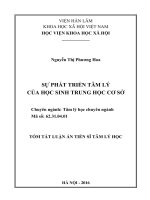 Sự phát triển tâm lí của học sinh trung học cơ sở 