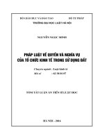 Pháp luật về quyền và nghịa vụ của tổ chức kinh tế trong sử dụng đất
