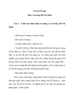 Đề cương Ôn Tập Môn: Tư Tưởng Hồ Chí Minh