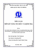TIỂU LUẬN MÔN KỸ NĂNG TỔ CHỨC VÀ KIỂM TRA: THỰC TRẠNG CÔNG TÁC KIỂM SOÁT VÀ TỔ CHỨC THỰC HIỆN CÁC VĂN BẢN TẠI UBND HUYỆN SƠN DƯƠNG