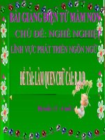 Bài giảng điện tử mầm non lớp Lá đề tài PTNN – Làm quen với chữ cái B,D,Đ