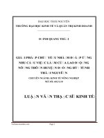 Đáp ứng nhu cầu việc làm của lao động nông thôn huyện đồng hỷ tỉnh thái nguyên