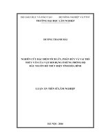 Nghiên cứu đặc điểm tích lũy, phân hủy và vai trò thủy văn của vật rơi rụng ở rừng phòng hộ đầu nguồn hồ thủy điện tỉnh Hòa Bình