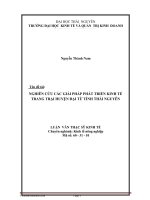 PHÁT TRIỂN KINH TẾ TRANG TRẠI HUYỆN ĐẠI TỪ TỈNH THÁI NGUYÊN