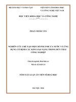 Nghiên cứu chế tạo một số polyme ưa nước và ứng dụng cố định các kim loại nặng trong bùn thải công nghiệp (TT)
