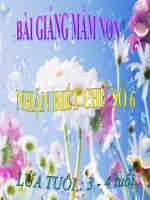 Bài giảng điện tử mầm non lớp Mầm đề tài Nhận biết số 6