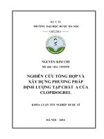 Nghiên cứu tổng hợp và xây dựng phương pháp định lượng tạp chất a của clopidogrel 