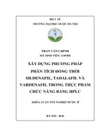 Xây dựng phương pháp phân tích đồng thời sildenafil, tadalafil và vardenafil trong thực phẩm chức năng bằng HPLC 