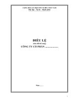 Điều lệ Công ty Cổ phần theo Luật Doanh nghiệp 2015  đầy đủ