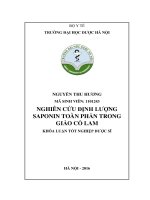 Nghiên cứu định lượng saponin toàn phần trong giảo cổ lam 