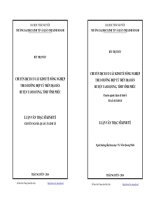 Chuyển dịch cơ cấu kinh tế nông nghiệp theo hướng hợp lý trên địa bàn huyện Tam Dương tỉnh Vĩnh Phúc