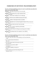 EXERCISES ON SENTENCE TRANSFORMATION