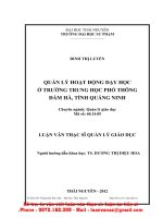 ThS31 131 quản lý hoạt động dạy học ở trường THPT đầm hà tỉnh quảng ninh 