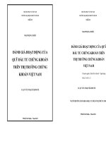 Đánh giá hoạt động của Quỹ Đầu tư chứng khoán trên thị trường chứng khoán Việt Nam