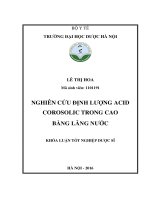 Nghiên cứu định lượng acid corosolic trong cao bằng lăng nước 