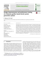 Design improvements and performance testing of a biomass gasifier based electric power generation system