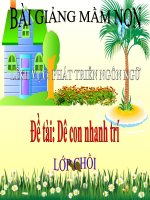 Bài giảng điện tử mầm non lớp Chồi đề tài Dê con nhanh trí