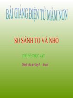 Bài giảng điện tử mầm non lớp Mầm đề tài So sánh to và nhỏ
