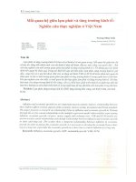 MỐI QUAN HỆ GIỮA LẠM PHÁT TĂNG TRƯỞNG KINH TẾ NGHIÊN CỨU THỰC NGHIỆM Ở VIỆT NAM