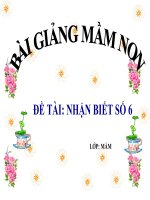 Bài giảng điện tử mầm non lớp Mầm đề tài Nhận biết số 6