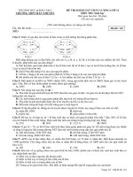 Đề thi khảo sát chất lượng đầu năm môn Sinh học lớp 11 trường THPT Hàn Thuyên, Bắc Ninh năm học 2015 - 2016