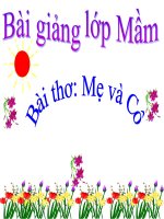 Bài giảng điện tử mầm non lớp Mầm đề tài Bài thơ Mẹ và Cô