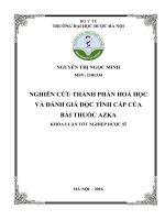 Nghiên cứu thành phần hóa học và đánh giá độc tính cấp của bài thuốc AZKA 