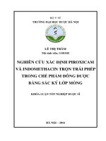 Nghiên cứu xác định piroxicam và indomethacin trộn trái phép trong chế phẩm đông dược bằng sắc ký lớp mỏng 