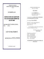 Đánh giá năng lực cạnh tranh của các Ngân hàng thương mại tại Tây Ninh