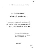 Kỷ yếu   hoạt động nghiên cứu khoa học của các trường chính tị tỉnh, thành phố ở nước ta hiện nay – vấn đề và giải pháp 