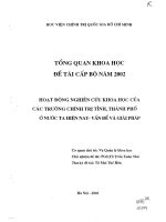Hoạt động nghiên cứu khoa học của các trường chính tị tỉnh, thành phố ở nước ta hiện nay – vấn đề và giải pháp 