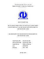 BÁO CÁO KIẾN TẬP: HOÀN THIỆN CÔNG TÁC ĐÀO TẠO VÀ PHÁT TRIỂN NGUỒN NHÂN LỰC TẠI CHI NHÁNH NGÂN HÀNG HỢP TÁC  CHI NHÁNH BẮC NINH