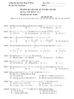 Đáp án đề 4271 ca 2 giải tích