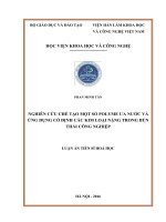 Nghiên cứu chế tạo một số polyme ưa nước và ứng dụng cố định các kim loại nặng trong bùn thải công nghiệp